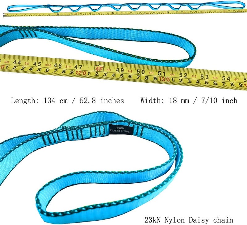 CAPARK 53 Inches Nylon Daisy Chains Rope Climbing Lanyard Straps Looped Strong Slings 23 kN Aerial Yoga Webbing - Image 3